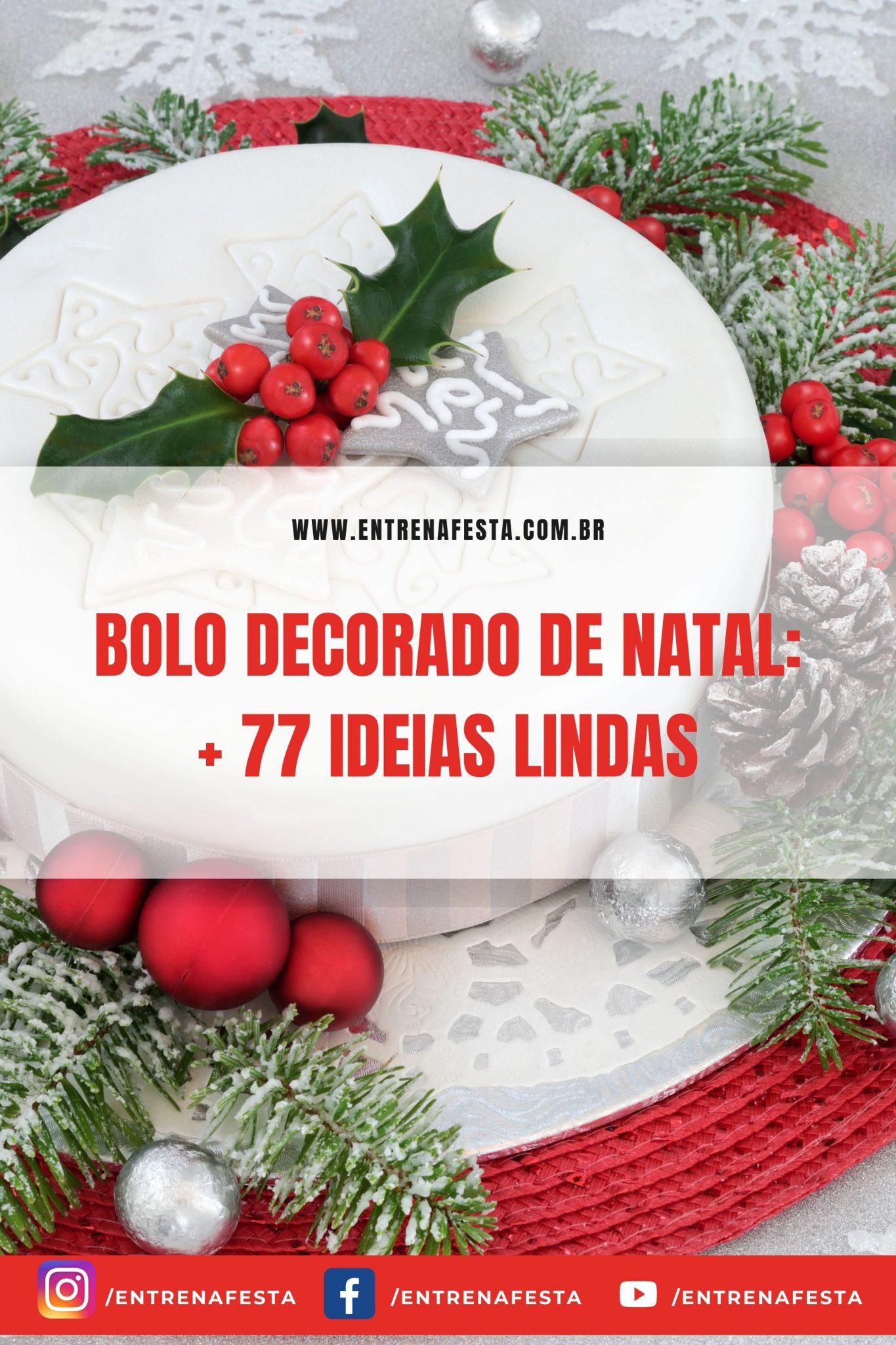 Bolo decorado para o natal: +77 ideias incríveis para sua festa natalina -  Entre na Festa®